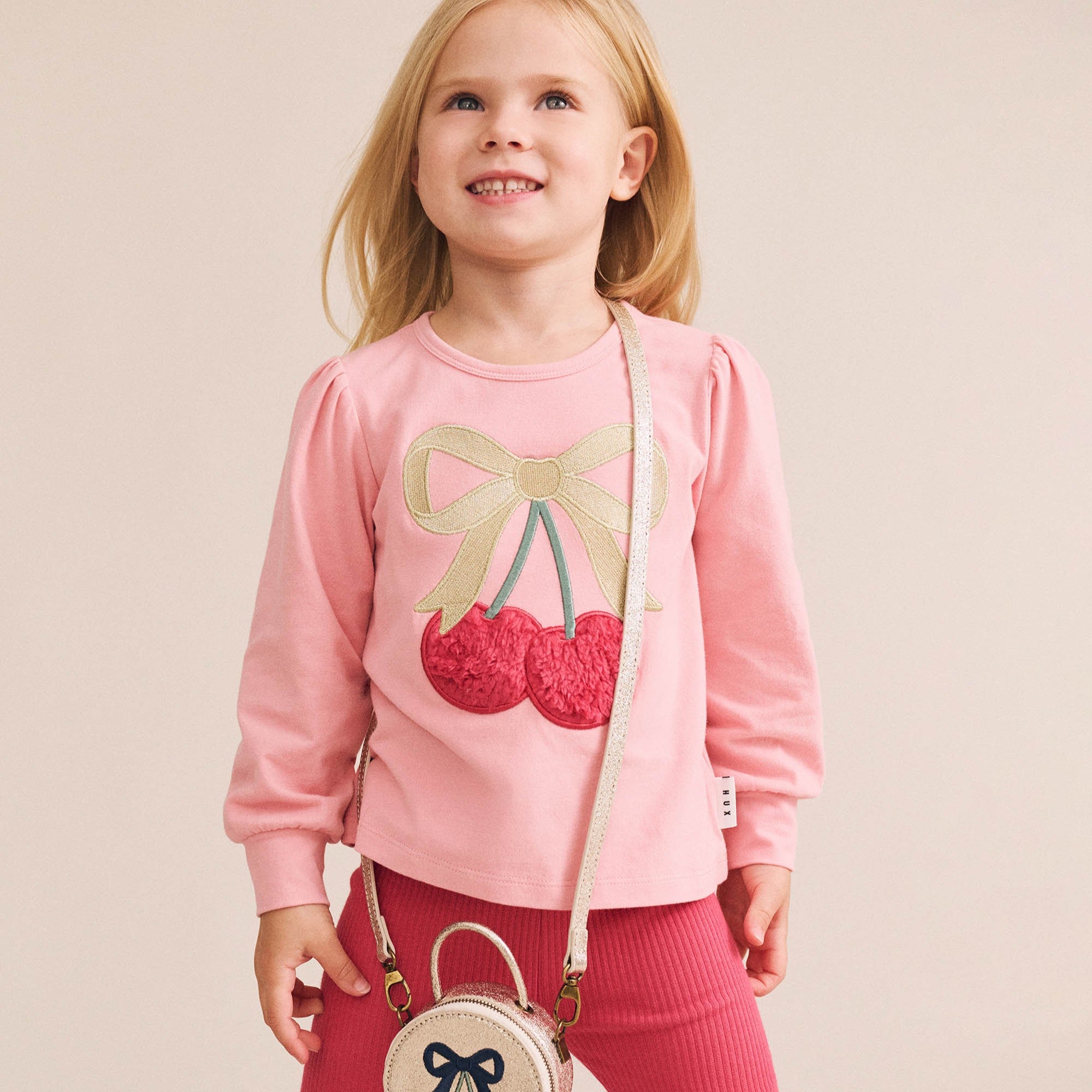 Cherry Bow Puff Sleeve Top