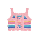 Beach Club Stripe Crochet Tie Top