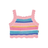 Beach Club Stripe Crochet Tie Top