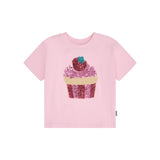 Sequin Strawberry Cupcake Drop Shoulder Tee