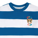 Beach Club Hux Block Stripe Drop Shoulder Tee