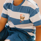 Beach Club Hux Block Stripe Drop Shoulder Tee