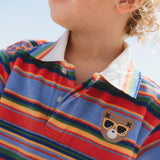 Sunset Stripe Hux Towelling Polo