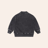 Black Knit Denim Patches Jacket