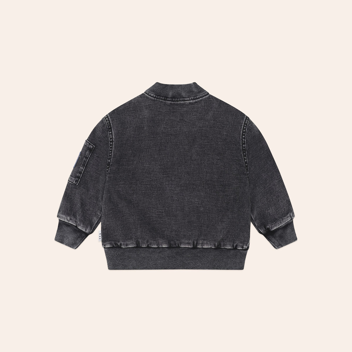 Black Knit Denim Patches Jacket