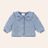 Vintage Bow Collar Denim Jacket