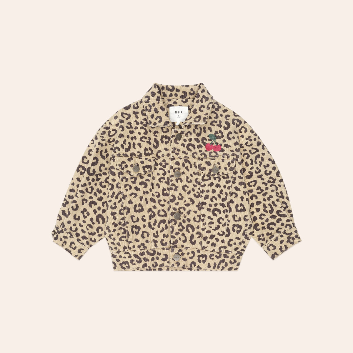 Very Cherry Leopard Print Denim Jacket