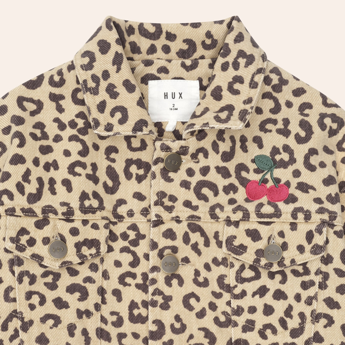 Very Cherry Leopard Print Denim Jacket