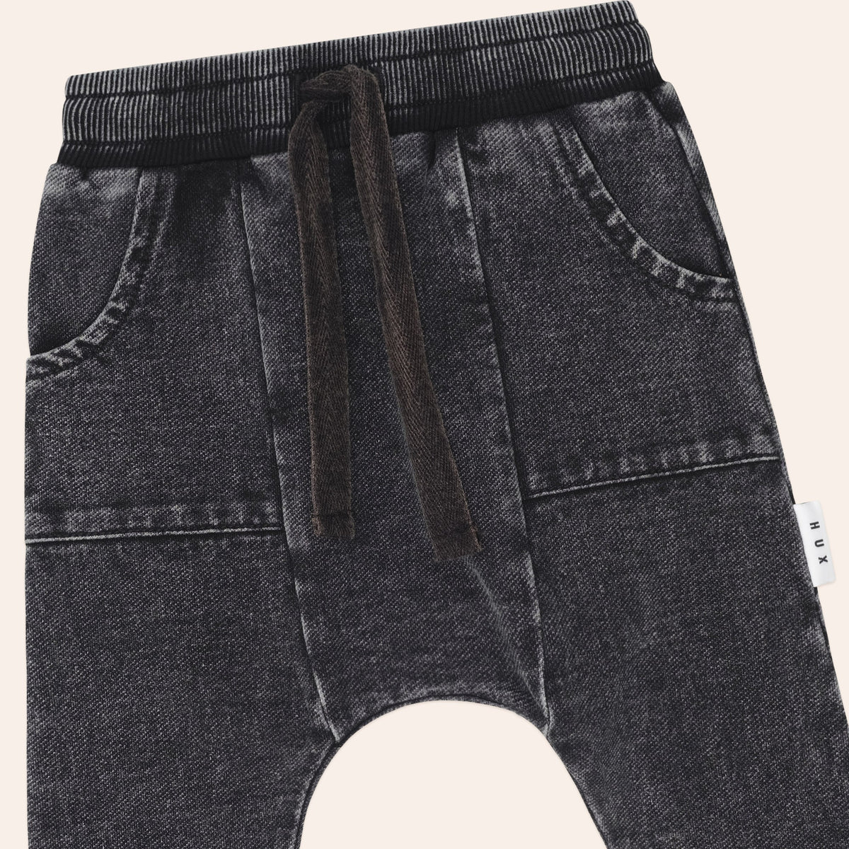 Black Knit Denim 5 Pocket Pant