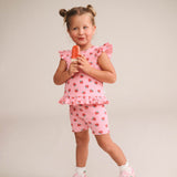 Strawberry Print Rib Bike Short