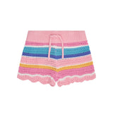 Beach Club Stripe Crochet Short
