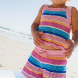 Beach Club Stripe Crochet Short