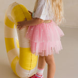 Foil Polka Dot Tiered Tulle Skirt