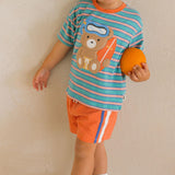 Sunset Slouchy Stripe Short