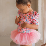 Fruity Floral Tulle Swimsuit