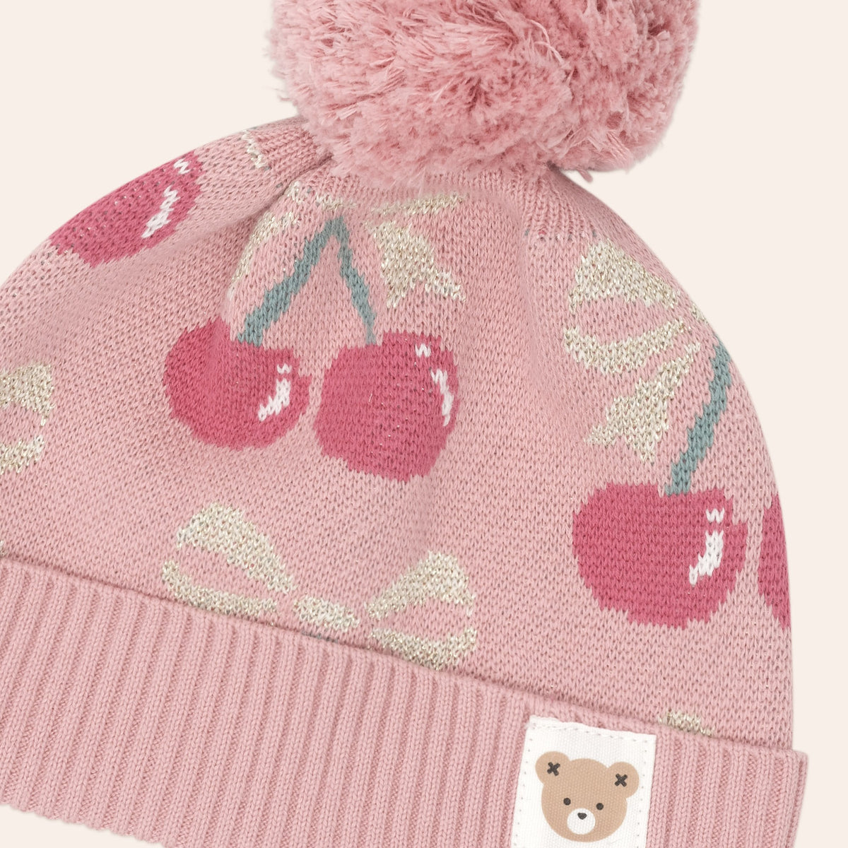 Cherry Bow Beanie