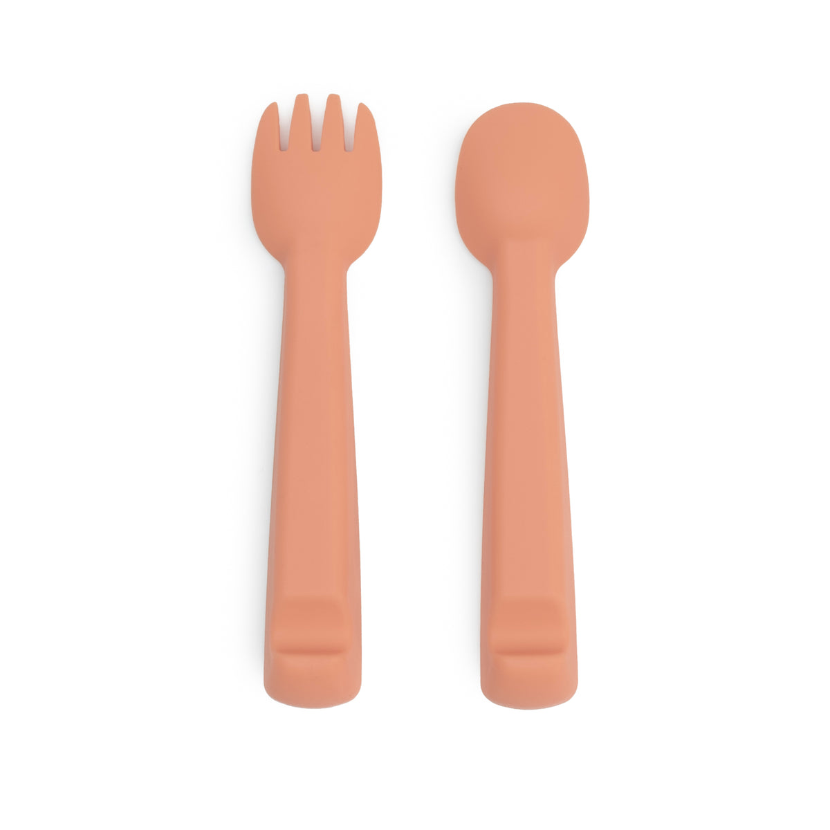 Feedie Fork & Spoon Set (Dark Peach)