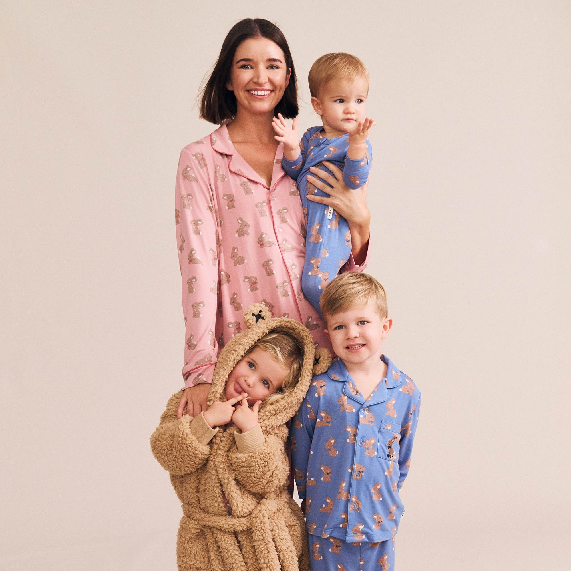 Dusty Pink Bunny Womens PJ Set