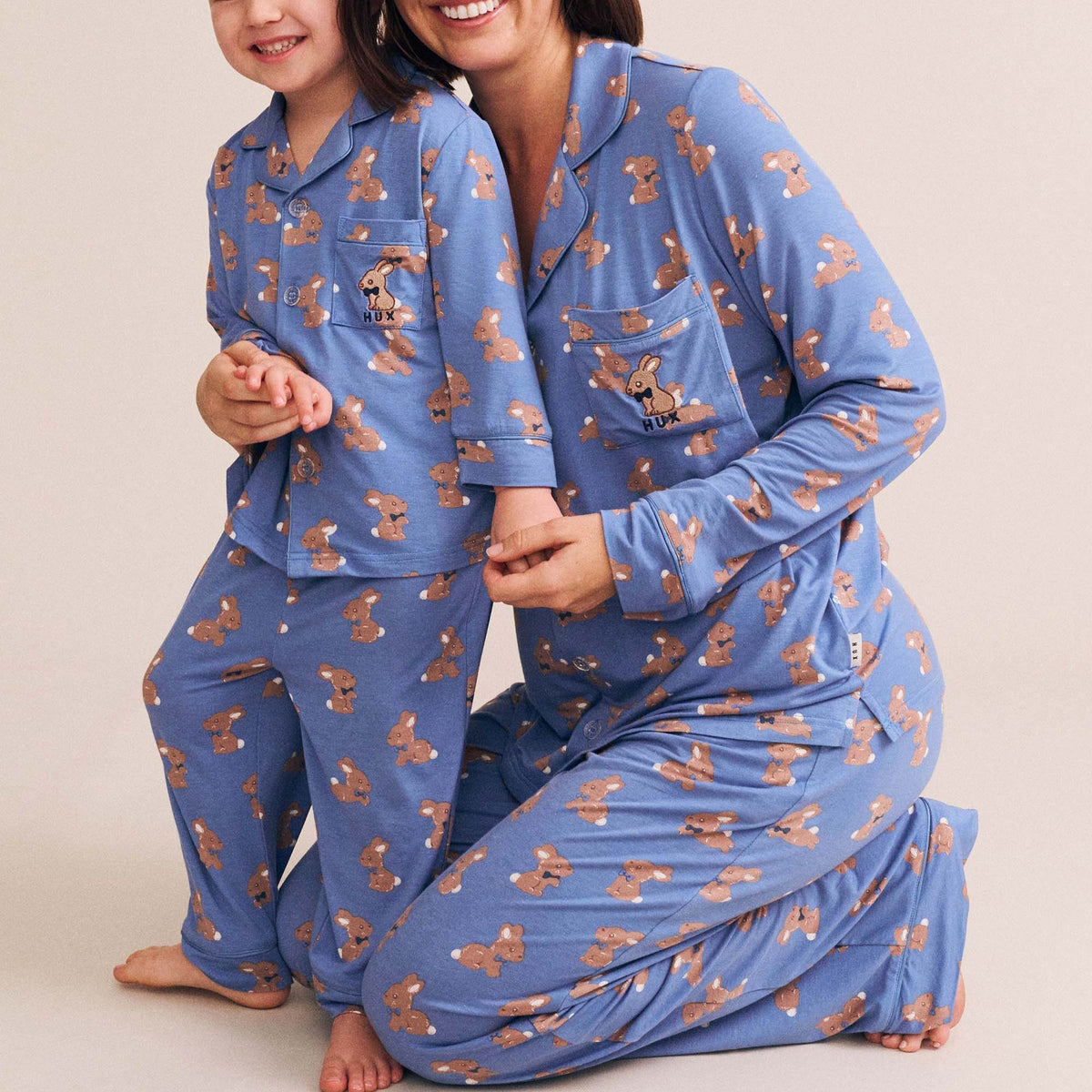 Womens Vintage Blue Bunny PJ Set