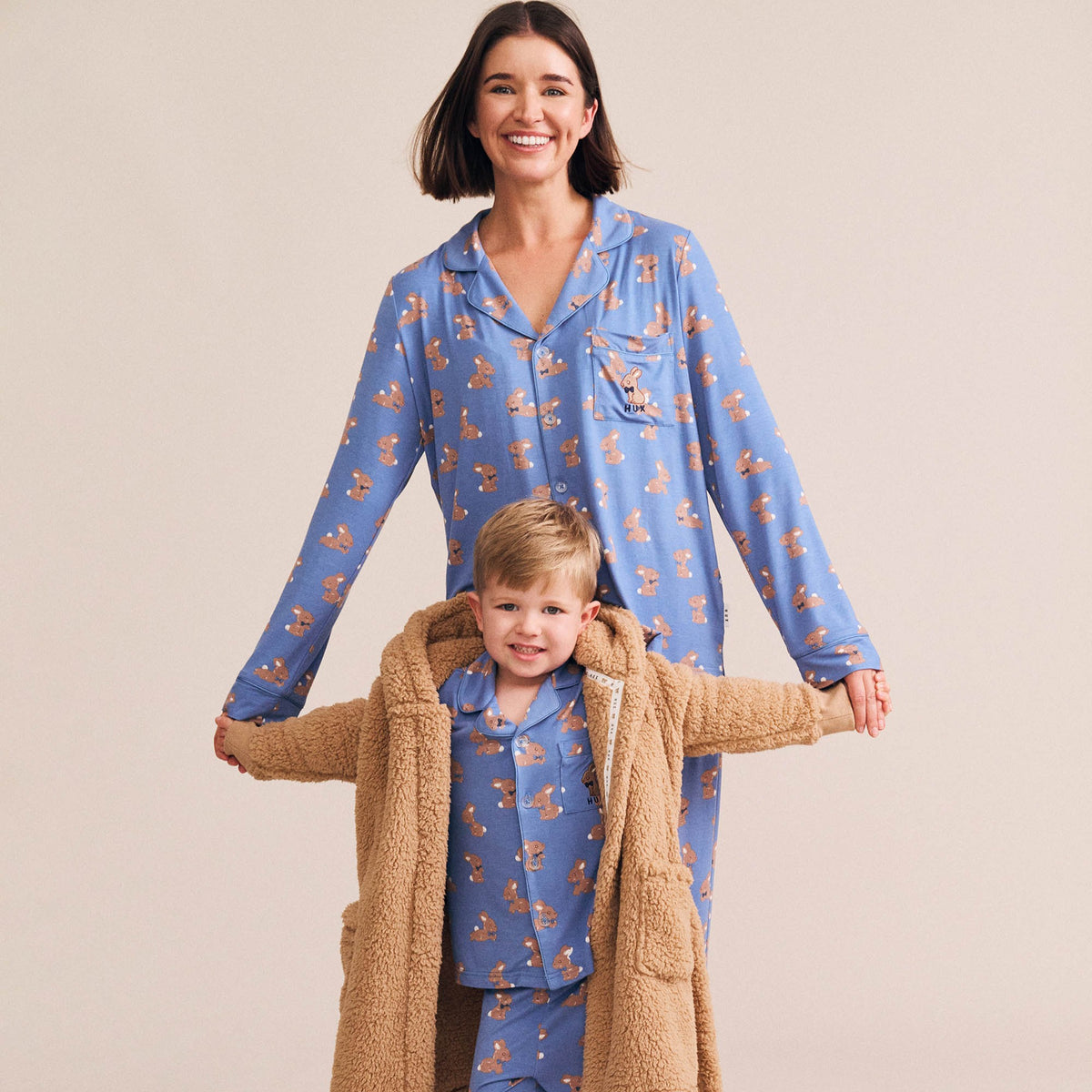 Womens Vintage Blue Bunny PJ Set