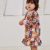 Heart Checkboard Drop Waist Dress