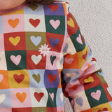 Heart Checkboard Drop Waist Dress
