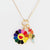 Happy & Flower Charm Necklace