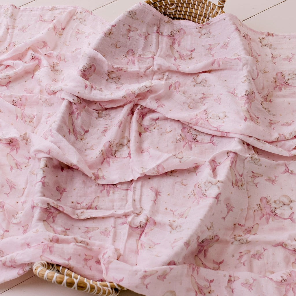 Whimsical Whale Muslin Swaddle