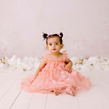 Floral Tulle Party Dress (Peach)