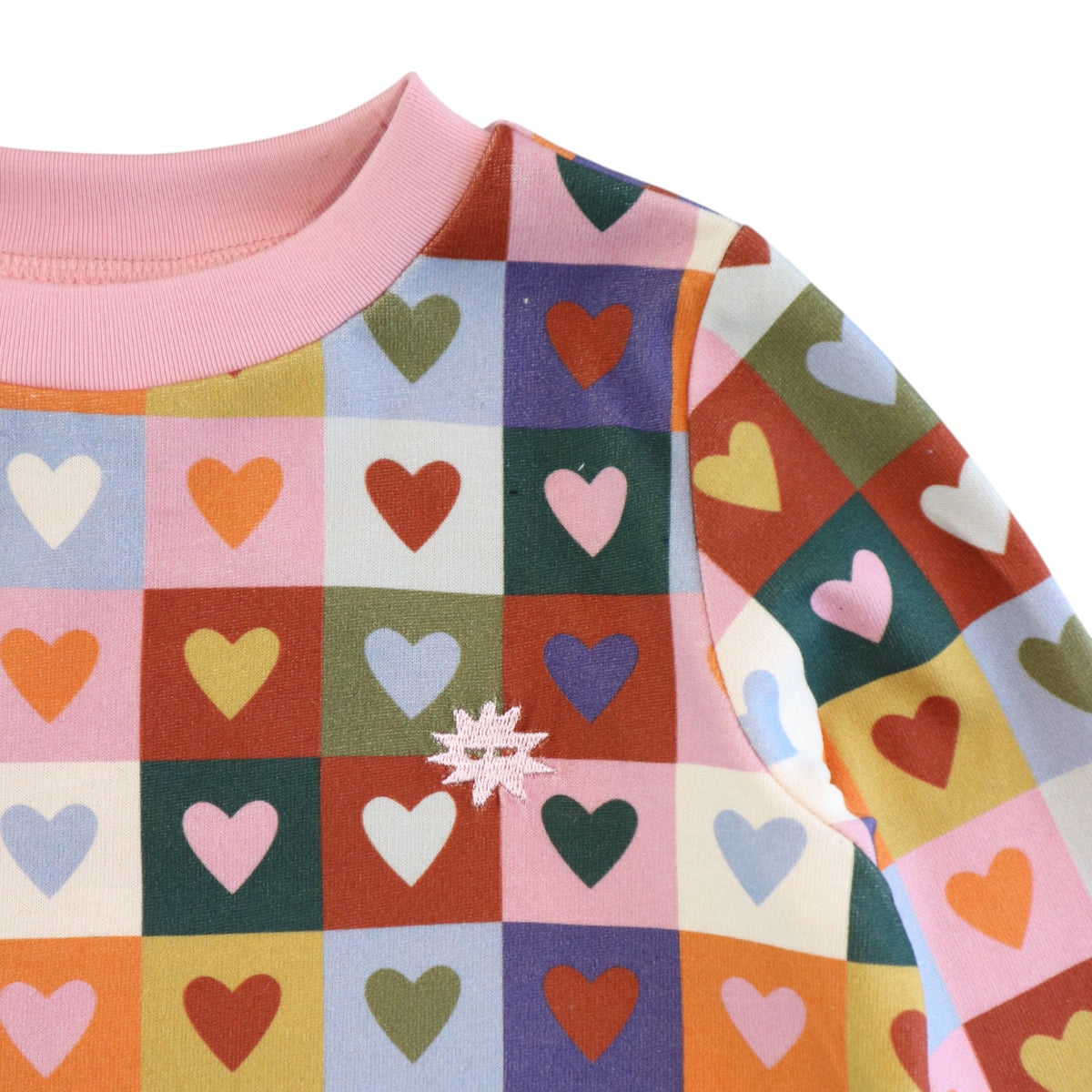 Heart Checkboard Oversized Jumper