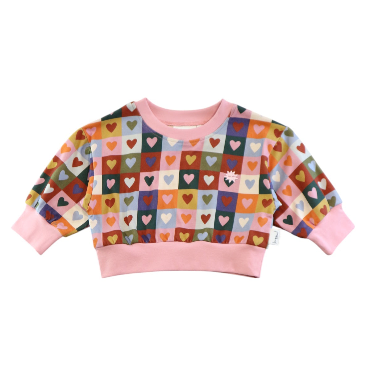 Heart Checkboard Oversized Jumper