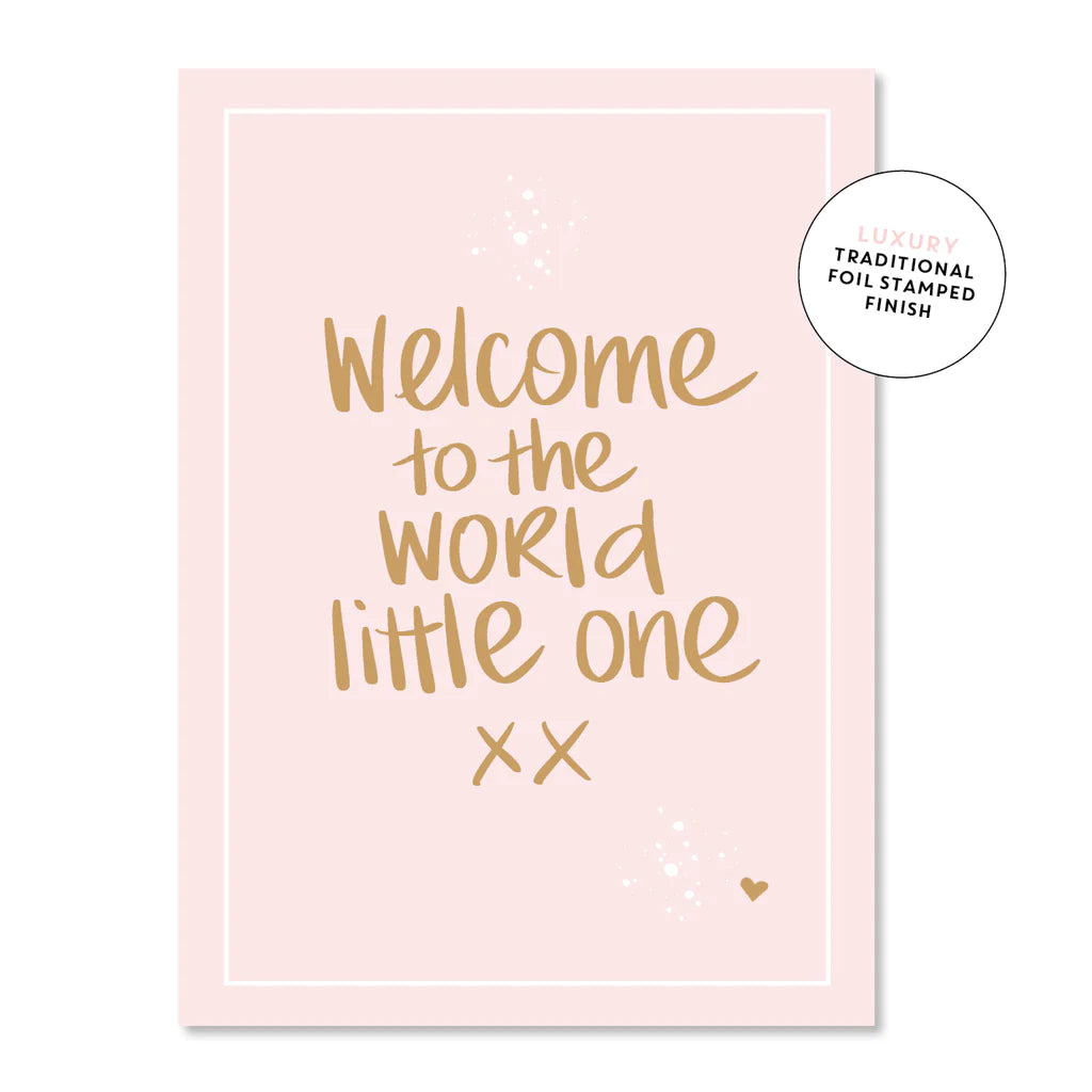 Pink Welcome to the World Greeting Card