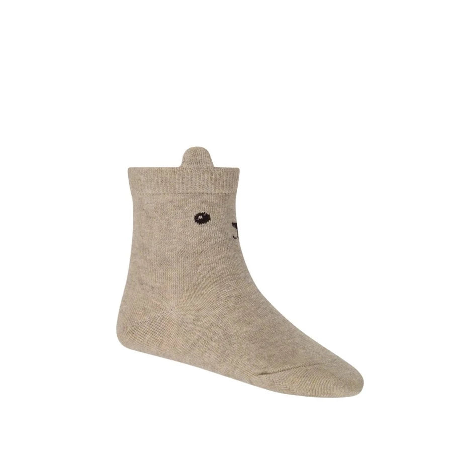 Georgie Bear Ankle Sock - Sand Marle