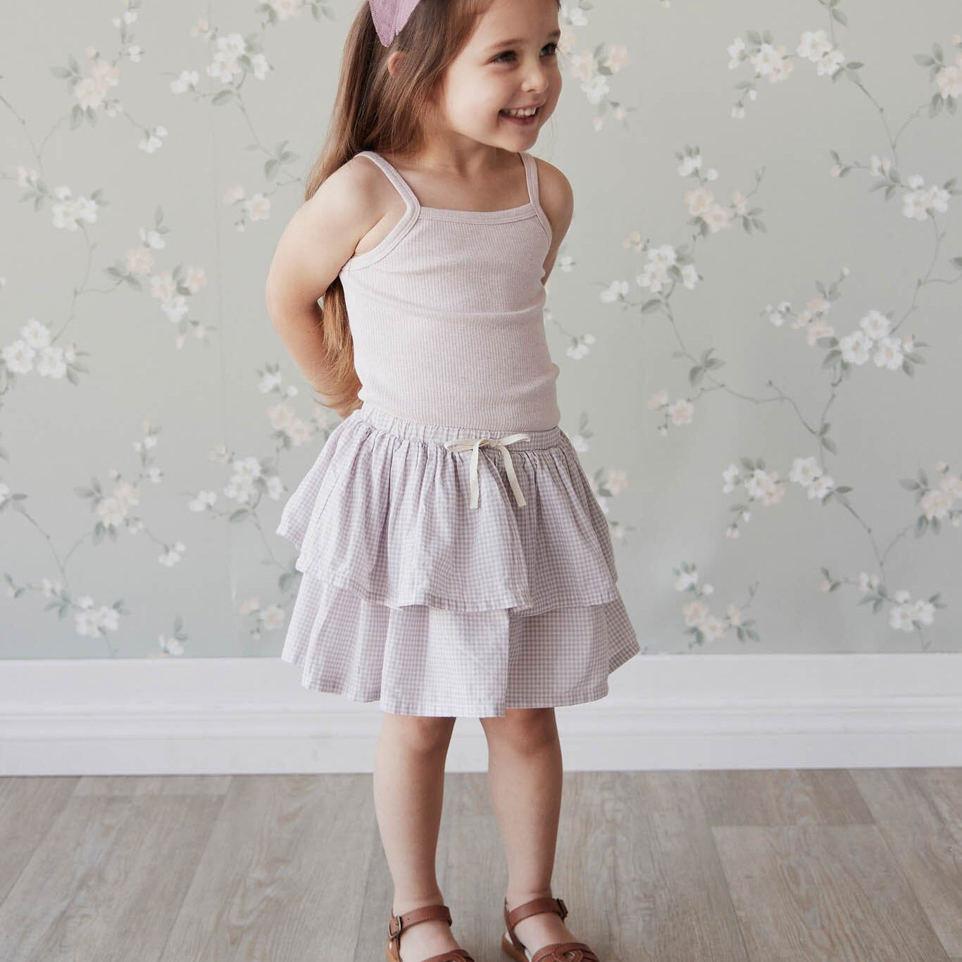 Heidi Skirt - Gingham Lilac