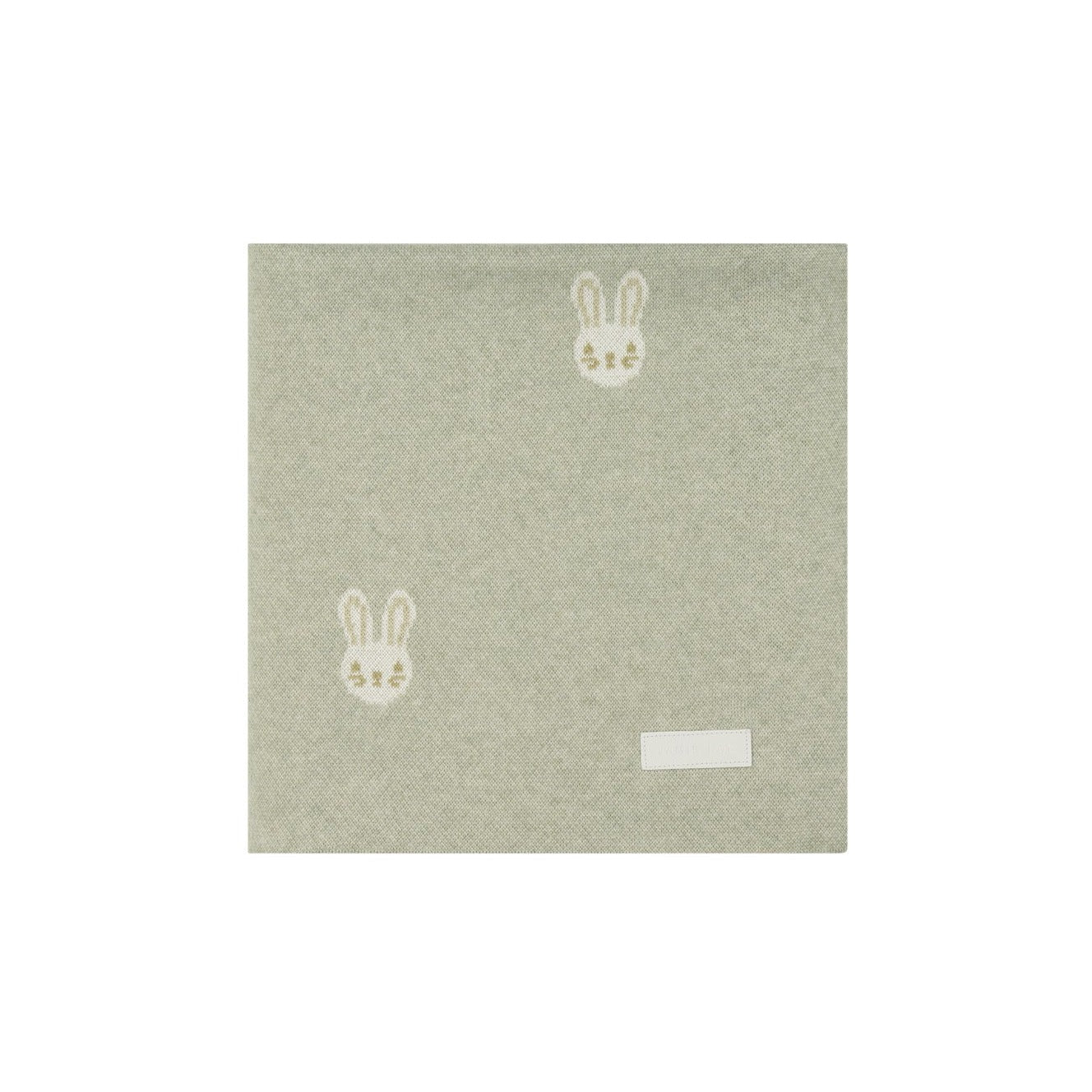 Bunny Knitted Blanket - Honeydew Marle