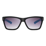 Retro Bold Sunglasses (Black/Blue)