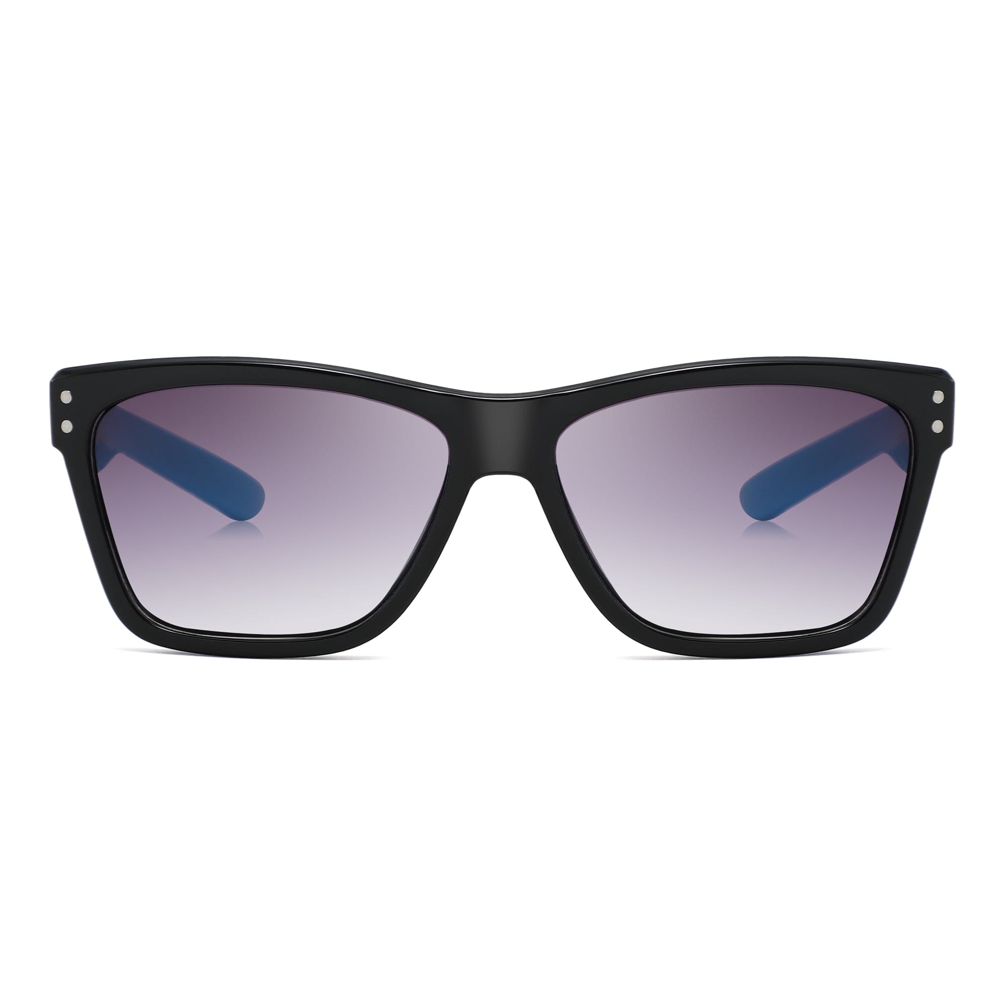 Retro Bold Sunglasses (Black/Blue)