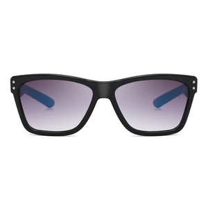 Retro Bold Sunglasses (Black/Blue)