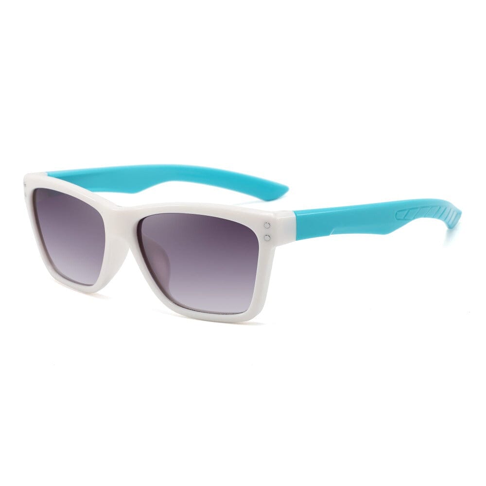 Retro Bold Sunglasses (White/Blue)