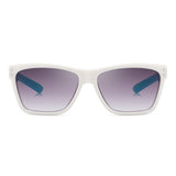 Retro Bold Sunglasses (White/Blue)