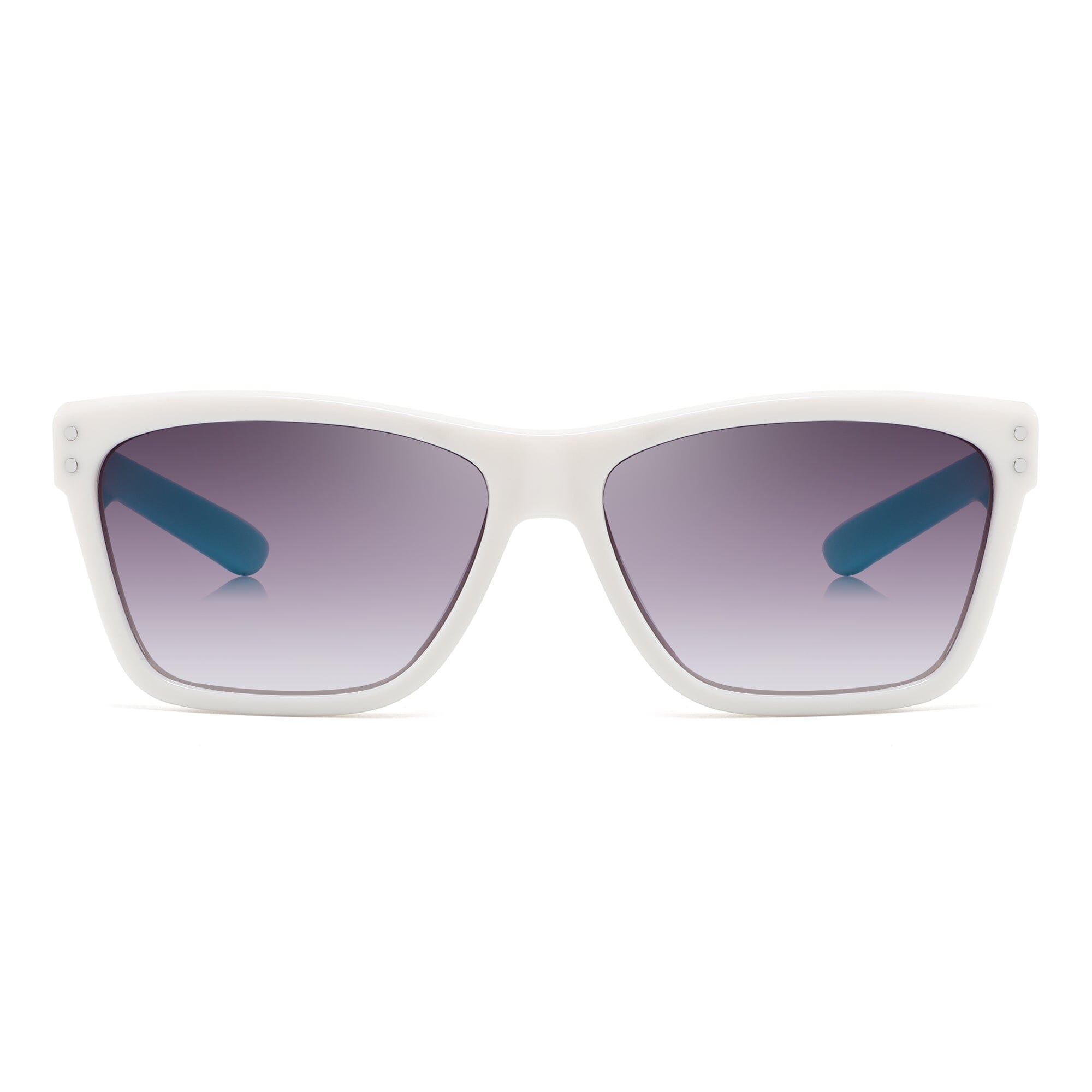 Retro Bold Sunglasses (White/Blue)