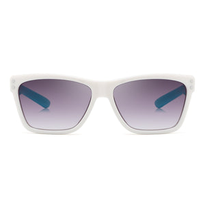 Retro Bold Sunglasses (White/Blue)
