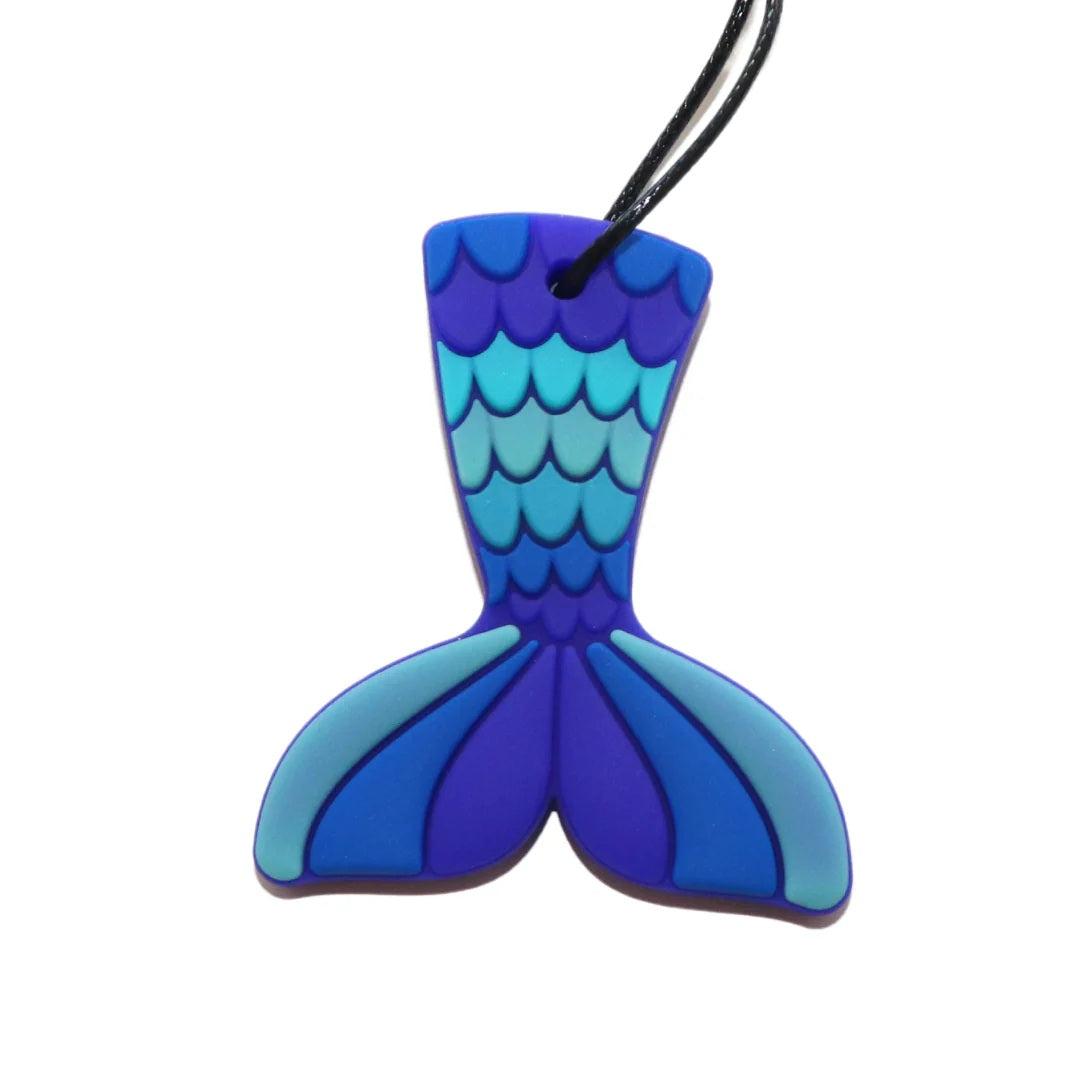 Bright Mermaid Tail Chew Pendant