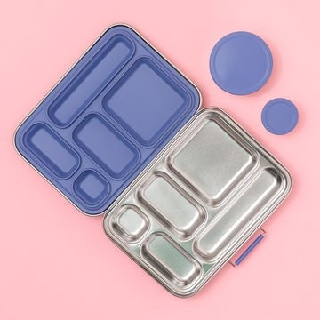 Five Compartment Leakproof Stainless Steel Lunchbox (Indigo)