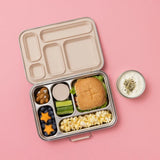 Five Compartment Leakproof Stainless Steel Lunchbox (Oatmeal)