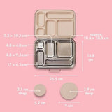 Five Compartment Leakproof Stainless Steel Lunchbox (Oatmeal)