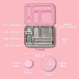 Five Compartment Leakproof Stainless Steel Lunchbox (Pink)