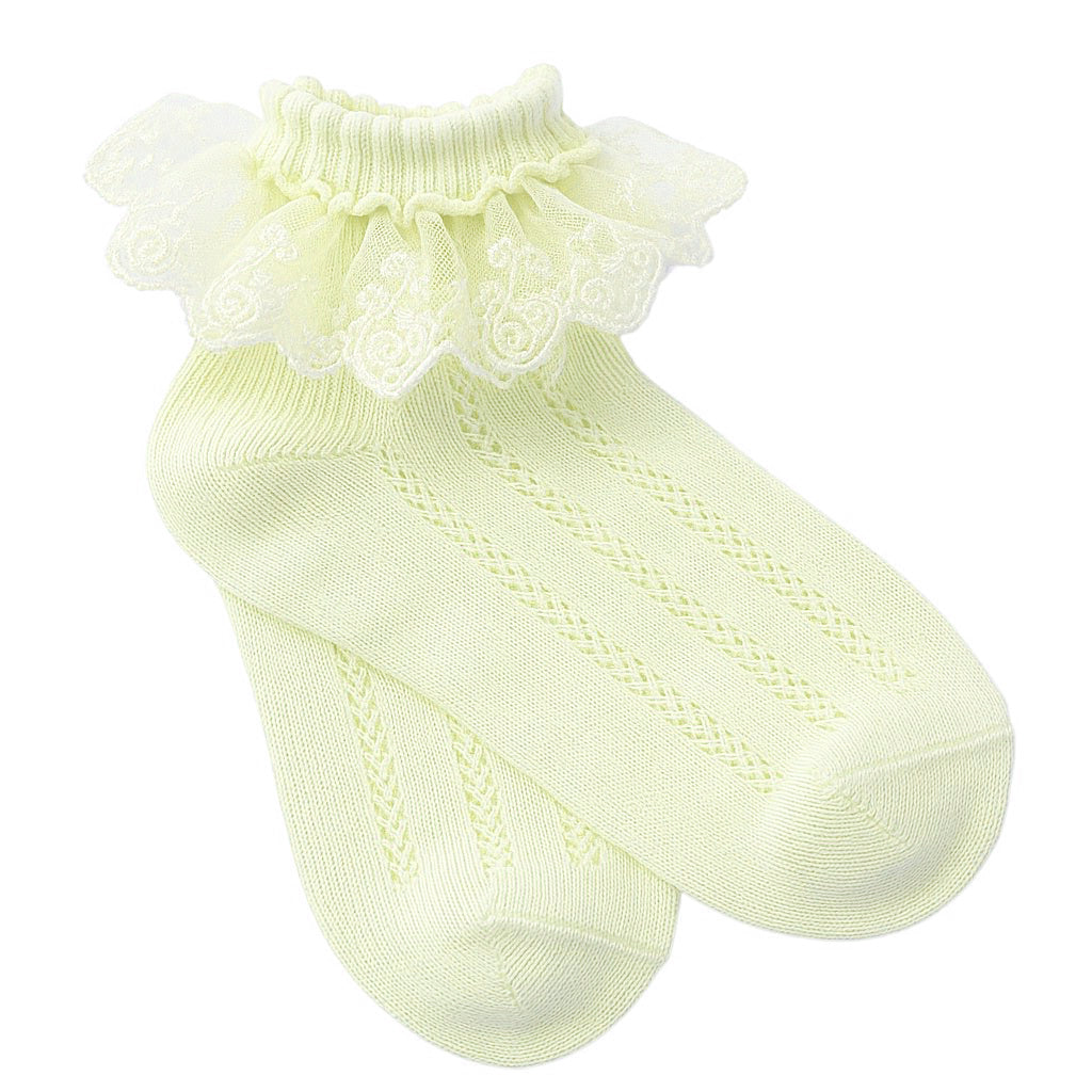 Frill Ankle Socks (Lemon)