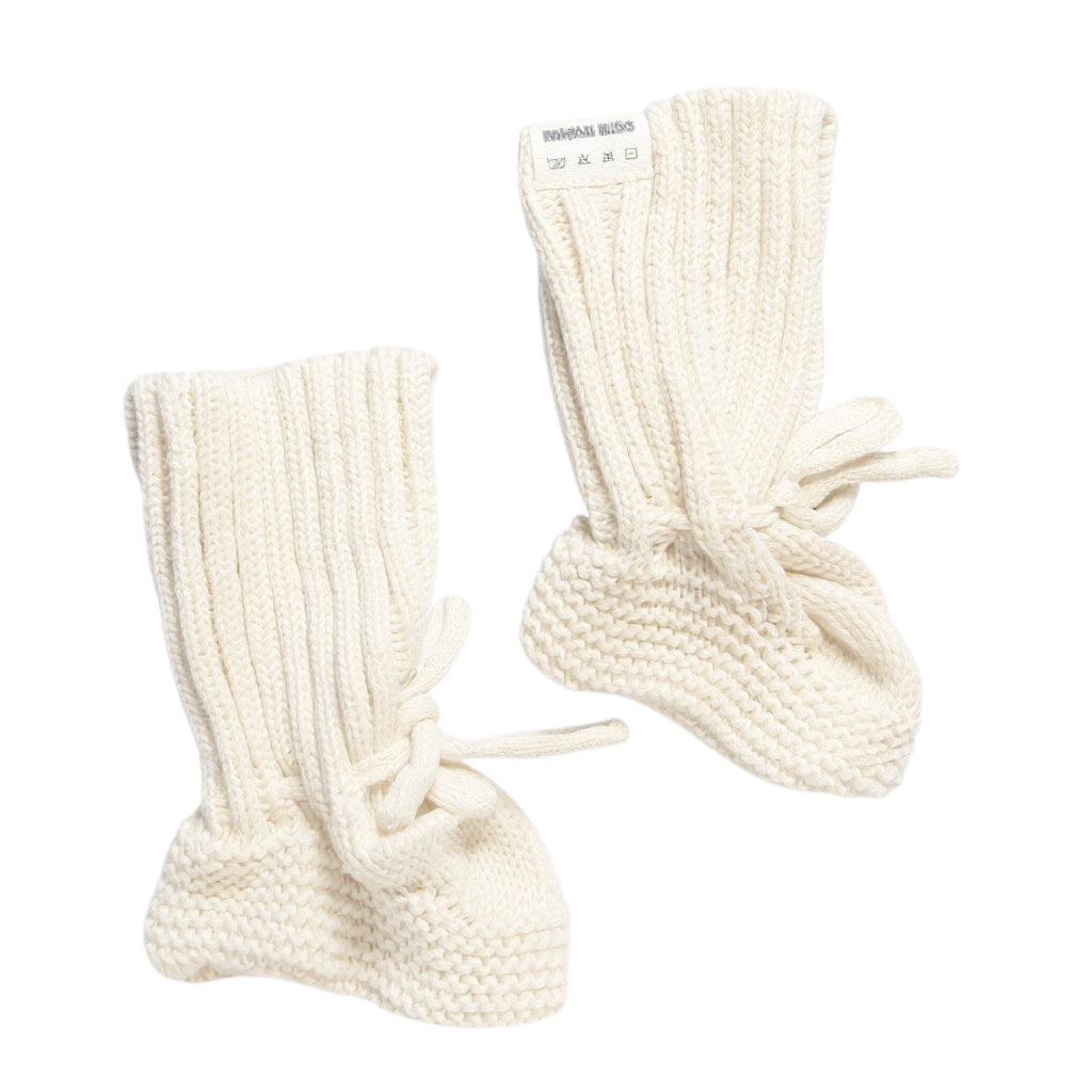 Knitted Baby Booties (White)