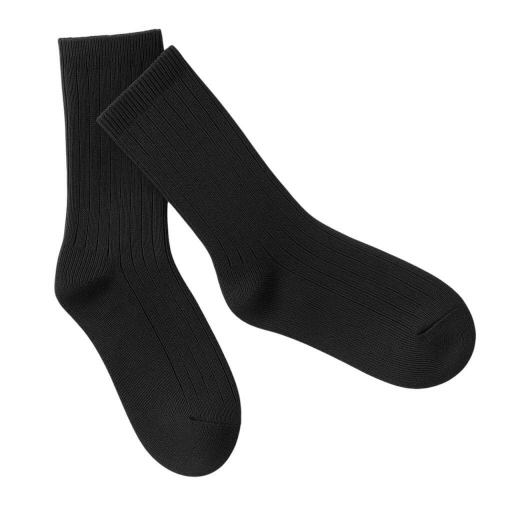 Ribbed Long Socks (Black)
